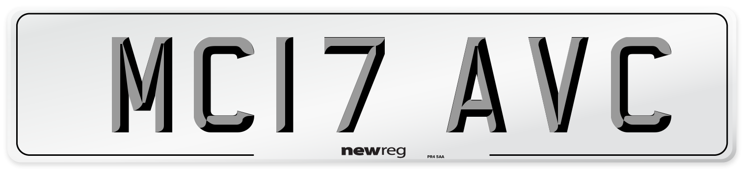 MC17 AVC Number Plate from New Reg